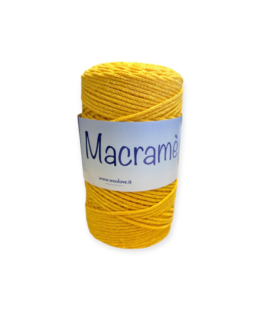 Cordino MACRAME, cotone ecologico 250gr. GIALLO
