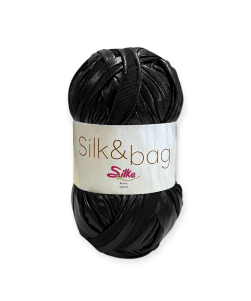 Gomitolo fettuccia Silk & bag, 100gr. NERO LUREX