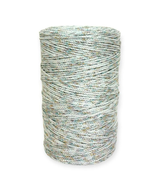 Cordino per intreccio e borse MIAMI, 450gr/ca. BIANCO LAMÈ RAINBOW