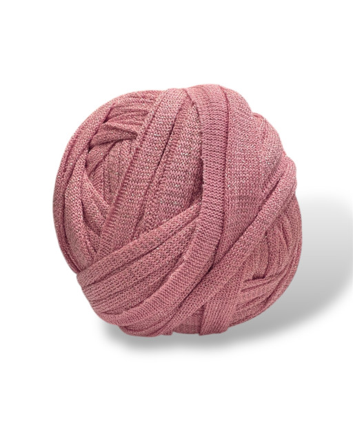 Fettuccia per borsa in pallina, 250gr. ROSA LAMÈ ARGENTO
