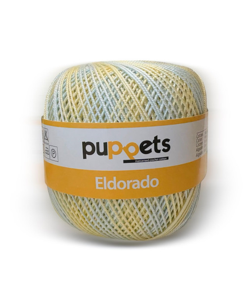 Gomitolo cotone ELDORADO 50gr. GIALLO/AZZURRO SFUMATO n°128
