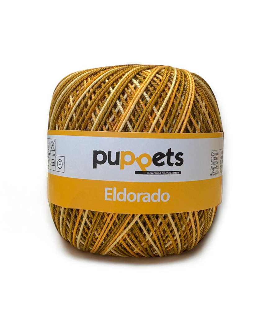 Gomitolo cotone ELDORADO 50gr. GIALLO/MARRONE SFUMATO n°100