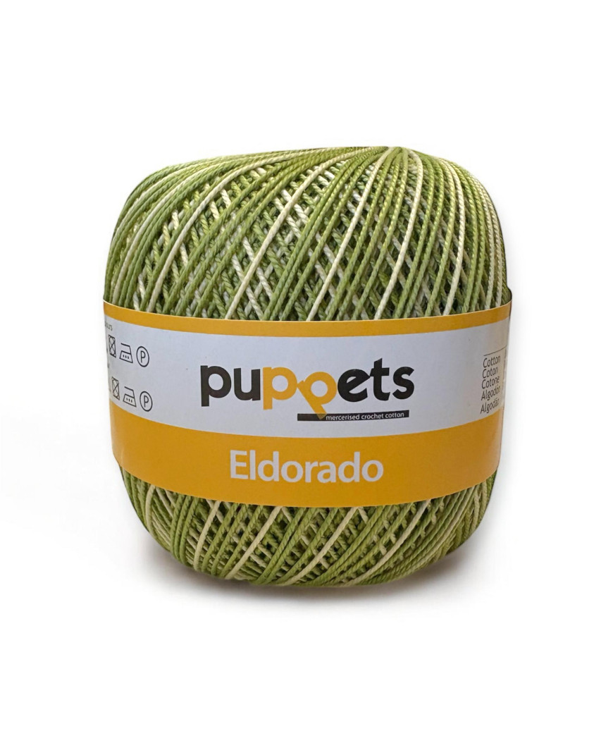 Gomitolo cotone ELDORADO 50gr. VERDE CHIARO SFUMATO n°82