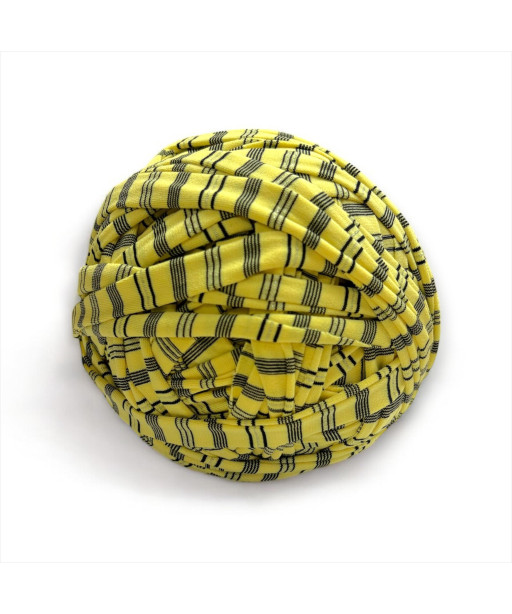 Fettuccia per borsa in pallina, 500gr. cotone GIALLO RIGHE NERE