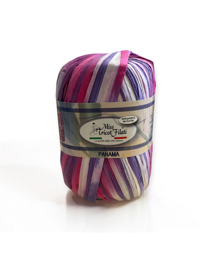 Rafia naturale 100% viscosa da fibre di legno, 50gr. MIX FUXIA n°4