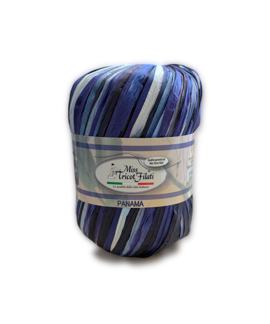 Rafia naturale 100% viscosa da fibre di legno, 50gr. MIX BLU n°10