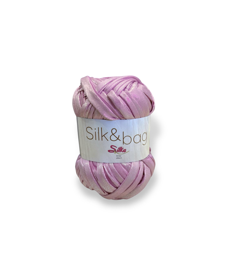 Gomitolo fettuccia Silk & bag, 100gr. CICLAMINO LUREX