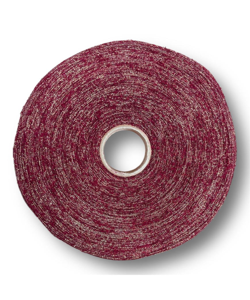 Dischi di fettuccia per borse 140gr. maglina BORDEAUX LAMÈ ORO